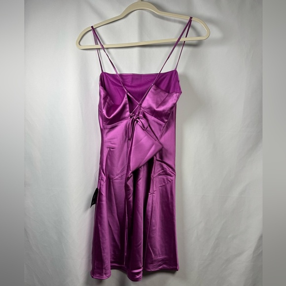 Lulus Shiny Purple Slip Dress M - Picture 4 of 7